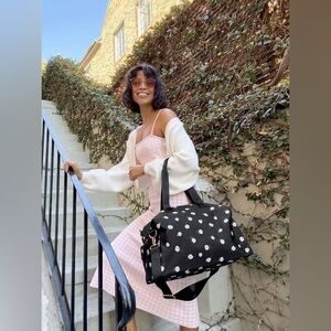 alice + olivia daisy duffel print bag